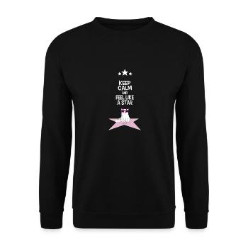 Mrou le chat, Feel Like a Star - Sweat-shirt Unisexe - noir - Devant - Alina (178cm) & Michal (187cm)