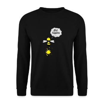 Shit happens Biene - Unisex Pullover - Schwarz - Vorne - Alina (178cm) & Michal (187cm)