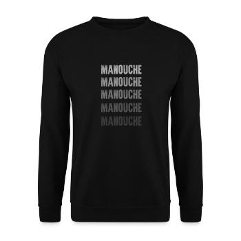 Tee shirts MANOUCHE - Sweat-shirt Unisexe - noir - Devant - Alina (178cm) & Michal (187cm)