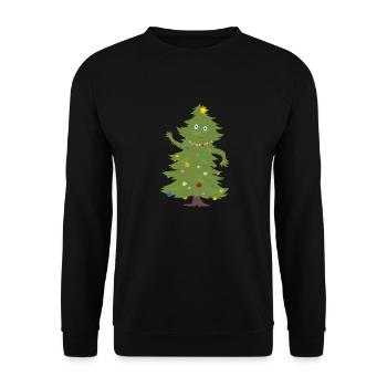 Weihnachtsbaum - Unisex Pullover - Schwarz - Vorne - Alina (178cm) & Michal (187cm)