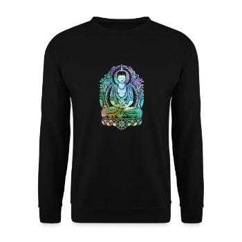 Cosmic Buddha - Cool - Unisex Sweatshirt - black - Front - Alina (178cm) & Michal (187cm)