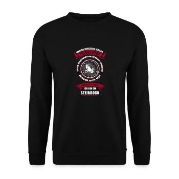 Steinbock Sternzeichen Horoskop - Unisex Pullover - Schwarz - Vorne - Alina (178cm) & Michal (187cm)