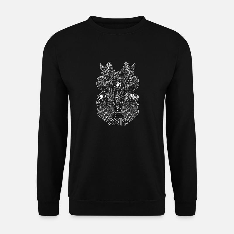 Odin - Wölfe & Raben - Unisex Pullover - Schwarz