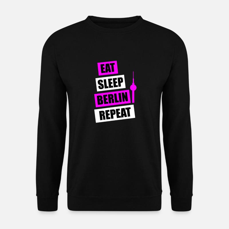 EAT SLEEP BERLIN PINK - Unisex Pullover - Schwarz