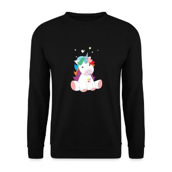 licorne - Sweat-shirt Unisexe - noir - Devant - Alina (178cm) & Michal (187cm)
