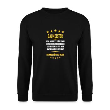 BAUMEISTER - Unisex Pullover - Schwarz - Vorne - Alina (178cm) & Michal (187cm)