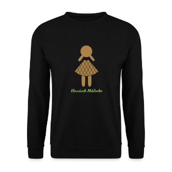 Hessisch Mädsche - Unisex Pullover - Schwarz - Vorne - Alina (178cm) & Michal (187cm)