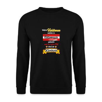 Wahre Heldinnen Kärtnerin Kärnten Österreich Bday - Unisex Pullover - Schwarz - Vorne - Alina (178cm) & Michal (187cm)