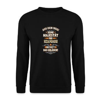 SOZIALPÄDAGOGE - Unisex Pullover - Schwarz - Vorne - Alina (178cm) & Michal (187cm)