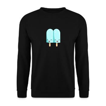 Popsicle bleu clair Kawaii - Sweat-shirt Unisexe - noir - Devant - Alina (178cm) & Michal (187cm)