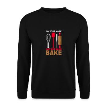 Cuire au four! Wallwood fouet énonciation drôle - Sweat-shirt Unisexe - noir - Devant - Alina (178cm) & Michal (187cm)