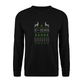 X-mas ugly sweater design for red - Unisex Sweatshirt - black - Front - Alina (178cm) & Michal (187cm)