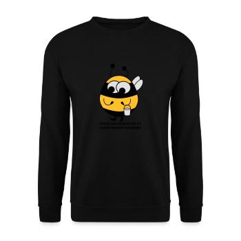 Biene mit Eimer - Unisex Pullover - Schwarz - Vorne - Alina (178cm) & Michal (187cm)
