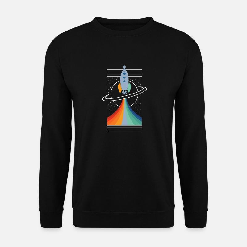 Rakete (Bunt, Umriss) - Unisex Pullover - Schwarz