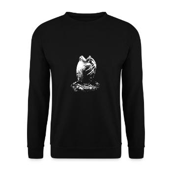 herzlich willkommen - Unisex Pullover - Schwarz - Vorne - Alina (178cm) & Michal (187cm)