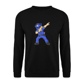 Polizei abtupfen - Unisex Pullover - Schwarz - Vorne - Alina (178cm) & Michal (187cm)