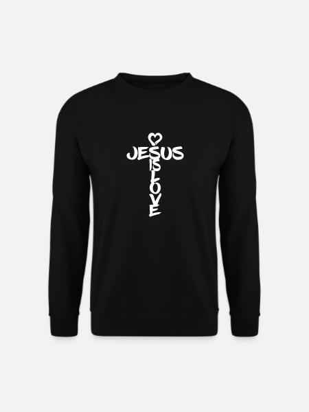 Jésus is Love Croise don de cœur pour les chrétiens - Sweat-shirt Unisexe - noir