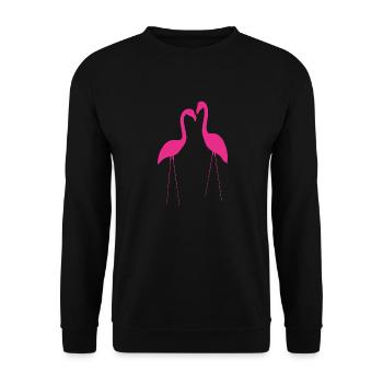 Flamingo Pink Beauty - Unisex Sweatshirt - black - Front - Alina (178cm) & Michal (187cm)