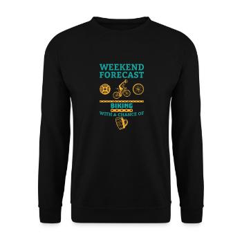 Weekend forecast biking gift cyclist sport - Unisex Sweatshirt - black - Front - Alina (178cm) & Michal (187cm)
