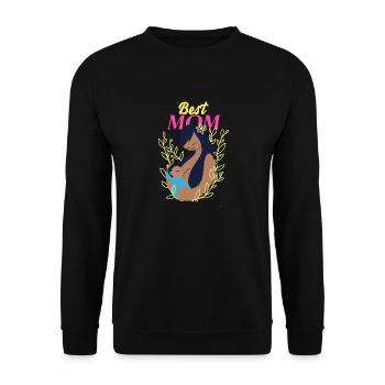 Best Mom Infant Baby - Unisex Sweatshirt - black - Front - Alina (178cm) & Michal (187cm)