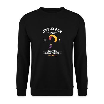 J'peux Pas J'ai Saut En Parachute - Sweat-shirt Unisexe - noir - Devant - Alina (178cm) & Michal (187cm)