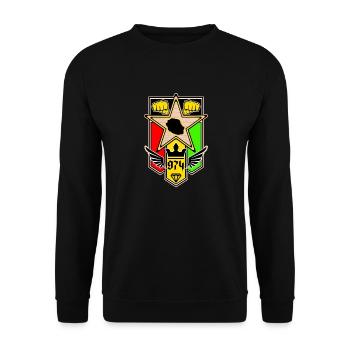 974 Réunion DOM TOM Design 2 - Sweat-shirt Unisexe - noir - Devant - Alina (178cm) & Michal (187cm)