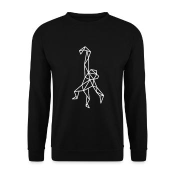 Affe Geometrisch Linie - Unisex Pullover - Schwarz - Vorne - Alina (178cm) & Michal (187cm)