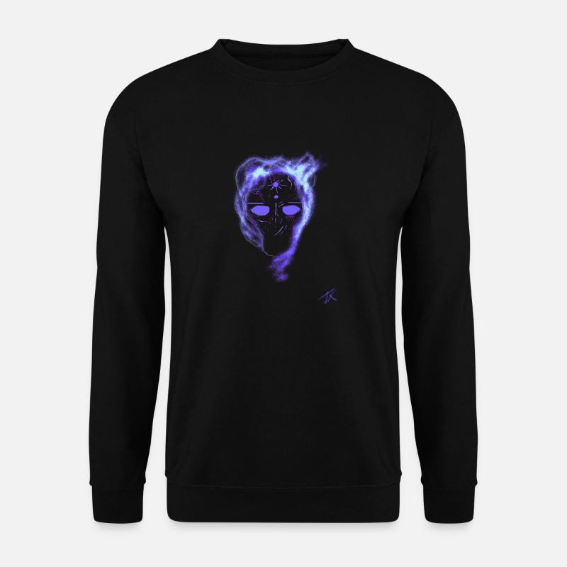 Wolfskopf in violet - Unisex Pullover - Schwarz