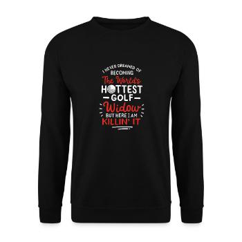 Golf Widow - Hot Hot Golfer - Unisex Sweatshirt - black - Front - Alina (178cm) & Michal (187cm)