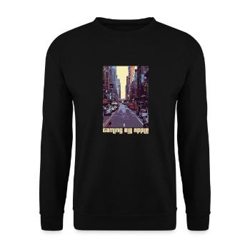 Gaming Big Apple - NYC Retro GTA Gamer Design - Unisex Sweatshirt - black - Front - Alina (178cm) & Michal (187cm)