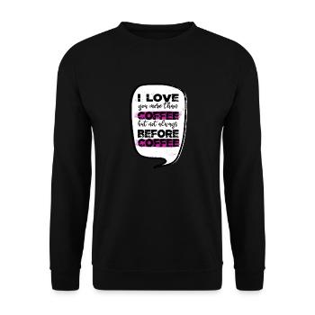 office coffeebean coffee cup funny quote milk - Unisex Pullover - Schwarz - Vorne - Alina (178cm) & Michal (187cm)