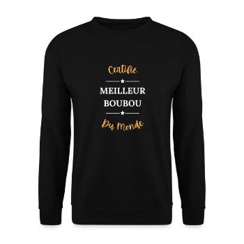 Certifié meilleur boubou du monde - Sweat-shirt Unisexe - noir - Devant - Alina (178cm) & Michal (187cm)