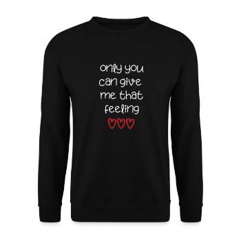love love Saint-Valentin en amour Dicton anglais - Sweat-shirt Unisexe - noir - Devant - Alina (178cm) & Michal (187cm)