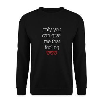 love love Saint-Valentin en amour Dicton anglais - Sweat-shirt Unisexe - noir - Devant - Alina (178cm) & Michal (187cm)