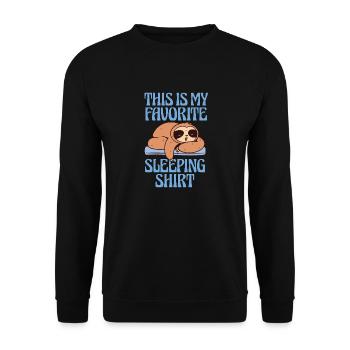 This is my favorite sleeping shirt / Schlafshirt - Unisex Pullover - Schwarz - Vorne - Alina (178cm) & Michal (187cm)