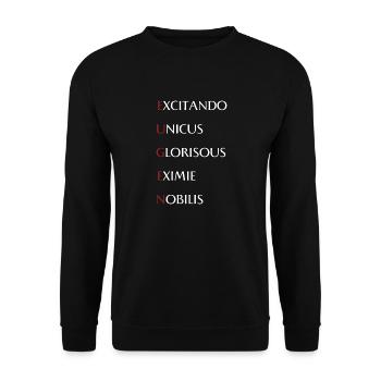 Eugen - Unisex Pullover - Schwarz - Vorne - Alina (178cm) & Michal (187cm)