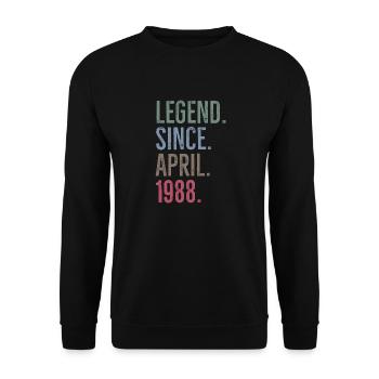 Legende seit April 1988 - Unisex Pullover - Schwarz - Vorne - Alina (178cm) & Michal (187cm)