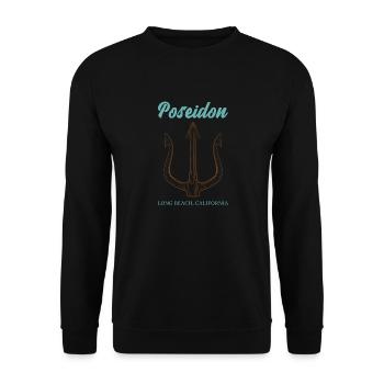 Poseidon Trident - Unisex Sweatshirt - black - Front - Alina (178cm) & Michal (187cm)