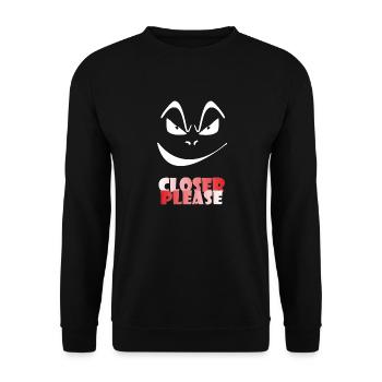 Just a little closer please, komm näher bitte - Unisex Pullover - Schwarz - Vorne - Alina (178cm) & Michal (187cm)