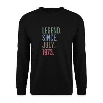 Legende seit Juli 1973 - Unisex Pullover - Schwarz - Vorne - Alina (178cm) & Michal (187cm)