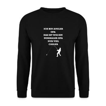 ICH BIN EIN COOLER ANGLER OPA - Unisex Pullover - Schwarz - Vorne - Alina (178cm) & Michal (187cm)