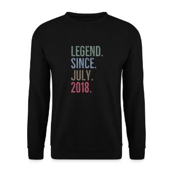 Legende seit Juli 2018 - Unisex Pullover - Schwarz - Vorne - Alina (178cm) & Michal (187cm)