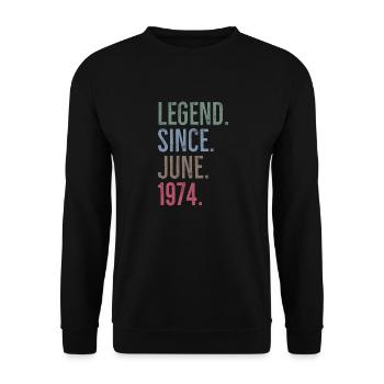 Légende depuis juin 1974 - Sweat-shirt Unisexe - noir - Devant - Alina (178cm) & Michal (187cm)