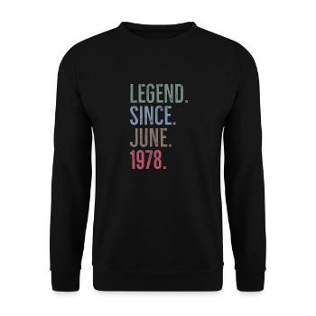 Légende depuis juin 1978 - Sweat-shirt Unisexe - noir - Devant - Alina (178cm) & Michal (187cm)