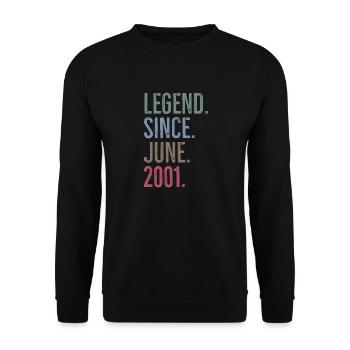 Legende seit Juni 2001 - Unisex Pullover - Schwarz - Vorne - Alina (178cm) & Michal (187cm)