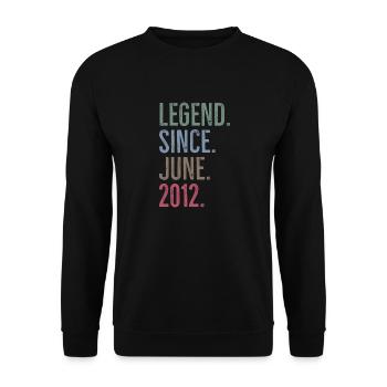 Legende seit Juni 2012 - Unisex Pullover - Schwarz - Vorne - Alina (178cm) & Michal (187cm)