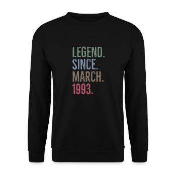 Legende seit März 1993 - Unisex Pullover - Schwarz - Vorne - Alina (178cm) & Michal (187cm)