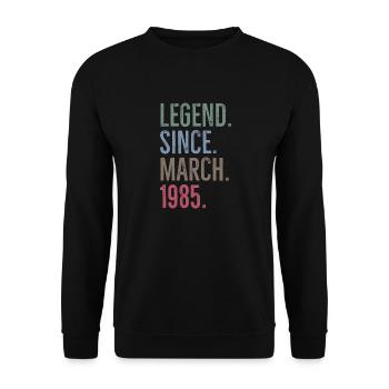 Legend Since March 1985 - Unisex Sweatshirt - black - Front - Alina (178cm) & Michal (187cm)