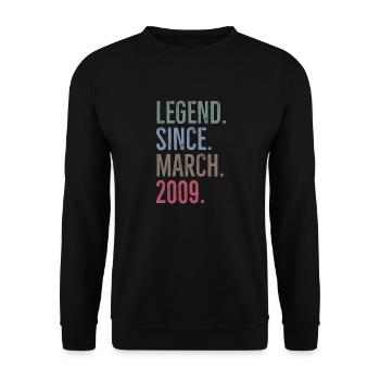 Legend Since March 2009 - Unisex Sweatshirt - black - Front - Alina (178cm) & Michal (187cm)