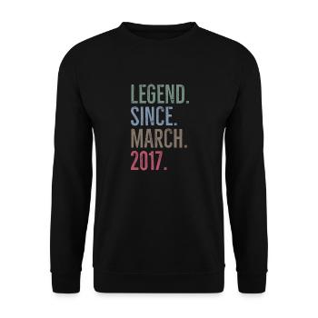Legend Since March 2017 - Unisex Sweatshirt - black - Front - Alina (178cm) & Michal (187cm)